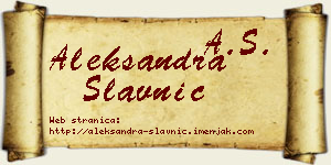 Aleksandra Slavnić vizit kartica